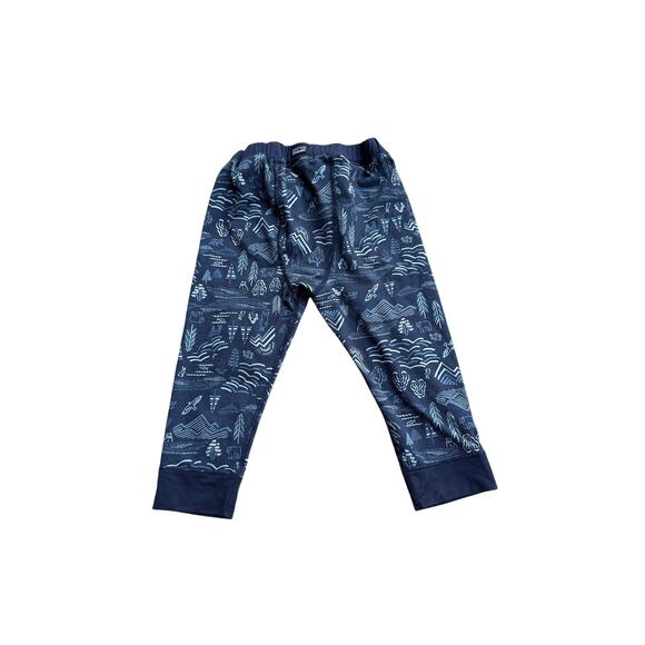 Patagonia Blue Forest Print Capile Baselayer Pants Size 12-18 months - Picture 2 of 5